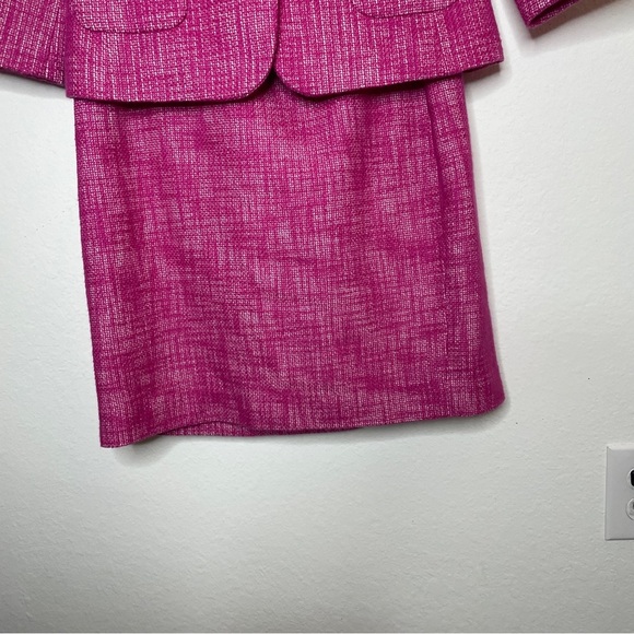 Banana Republic Pink Tweed Blazer and Skirt Suit Set Size 8 Career - Picture 2 of 12